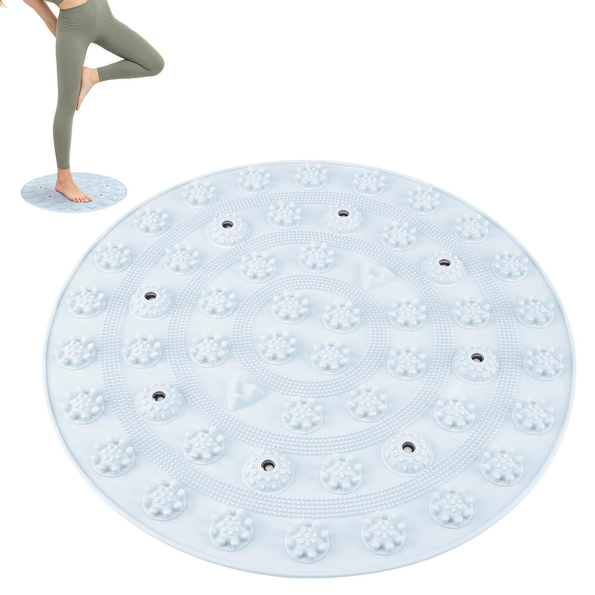 Acupressure Foot Massage Mat for Plantar Fasciitis Relief Round 16" (16*16" Blue)