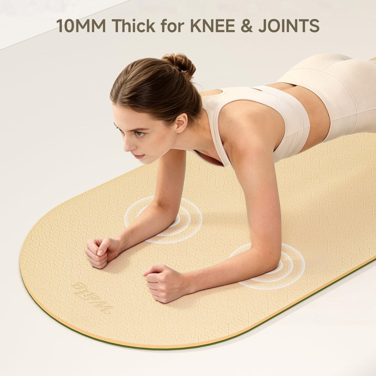 Extra Thick Yoga Mat (Cream & Matcha Green)