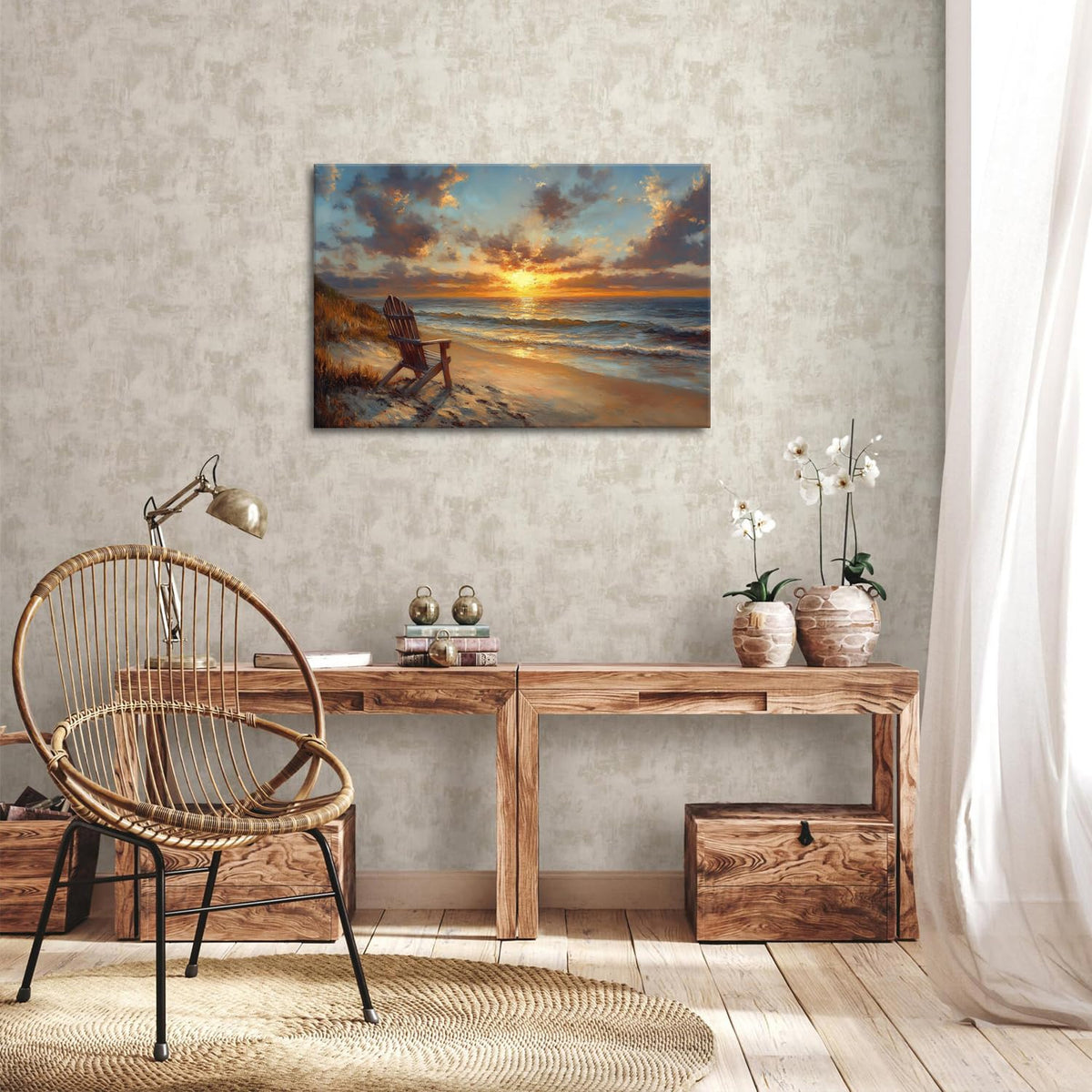 Beach Wall Art Landscape Coastal Wall Decor Ocean Seascape Picture for Living Room Nature Scenery Poster Natural Sunrise Nautical Painting Prints Modern Seacoast Artwork Bathroom Home Decoration 20x30 (30"L x 20"W / Beach)