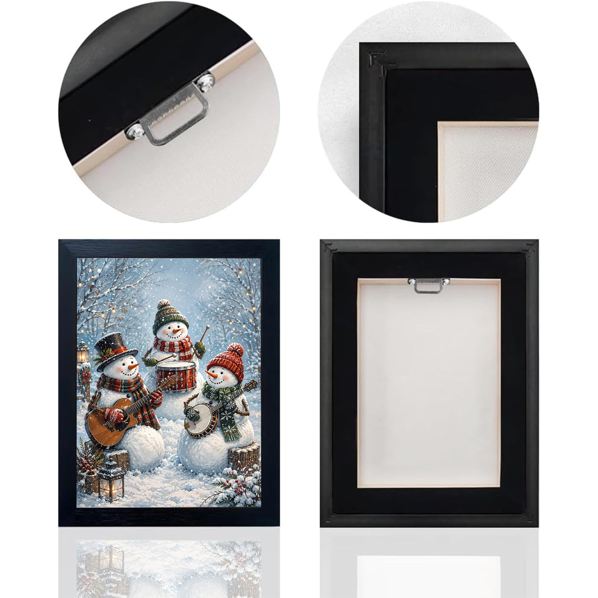 Winter Snowman Decor Wall Art (Wall Art Framed 12 / 10"L x 8"W)