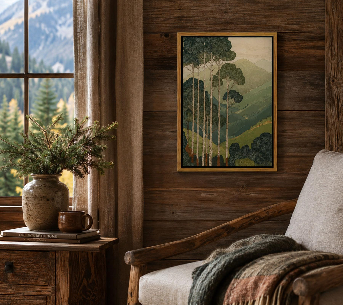 Floating Framed Japanese Forest Canvas Wall Art (Japanese Forest / 10"L x 8"W)
