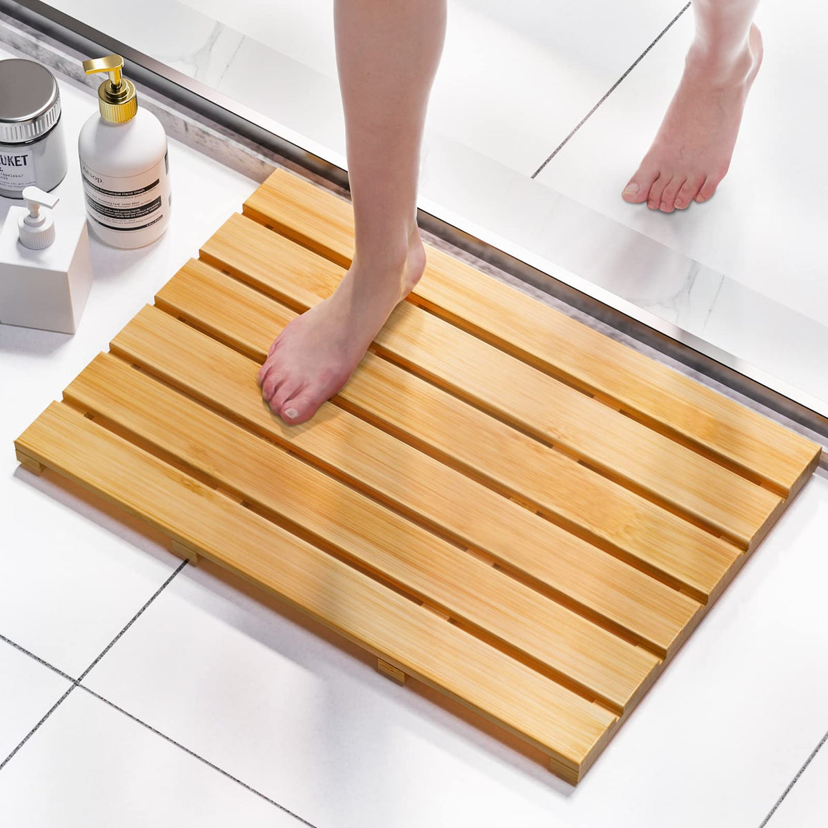 Bamboo Bath Mat (Natural / 21.3" x 14.2" (Rectangular))