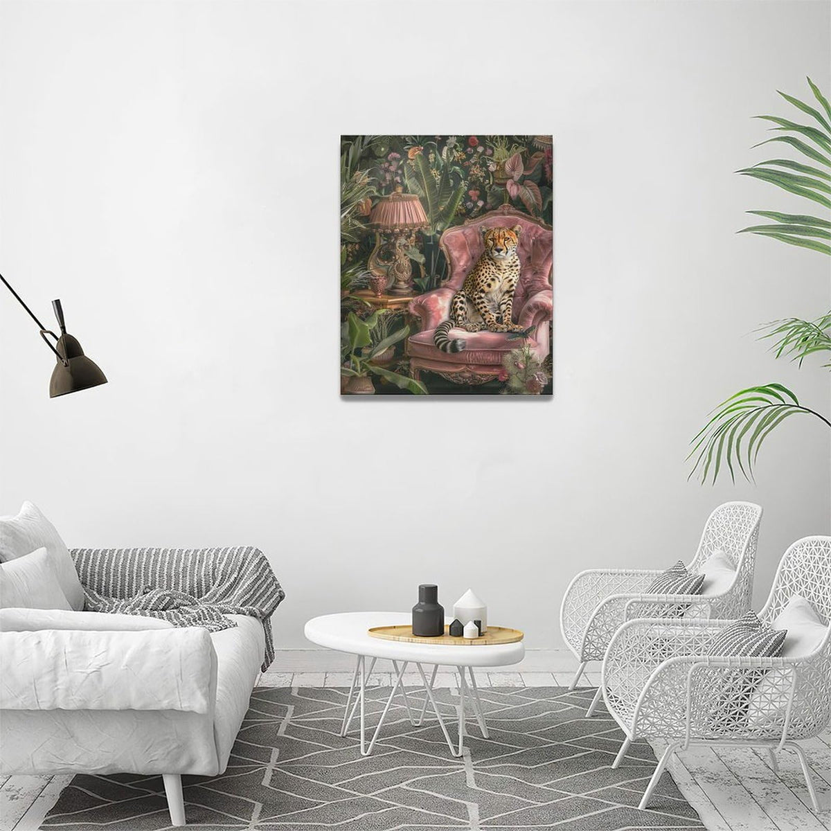 Leopard Wall Art Fashion Wildlife Pictures Canvas Wall Decor Leopard Painting Home Modern Artwork Decorations Framed for Living Room Bedroom Bathroom Office 16 x 20 inch (20"L x 16"W / Leopard)