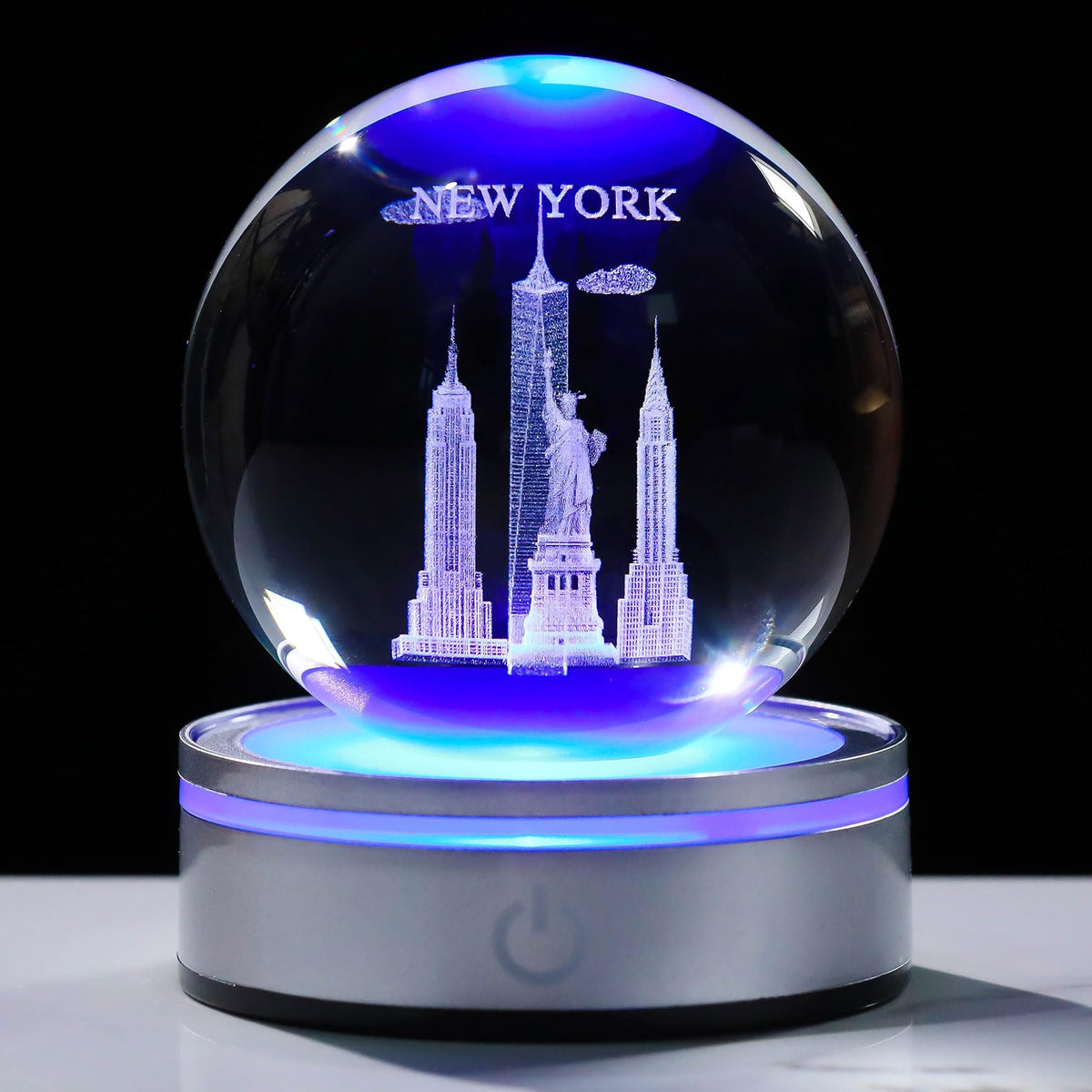 3D Crystal Ball Statue of Liberty New York Souvenirs Gifts (Liberty Empire)