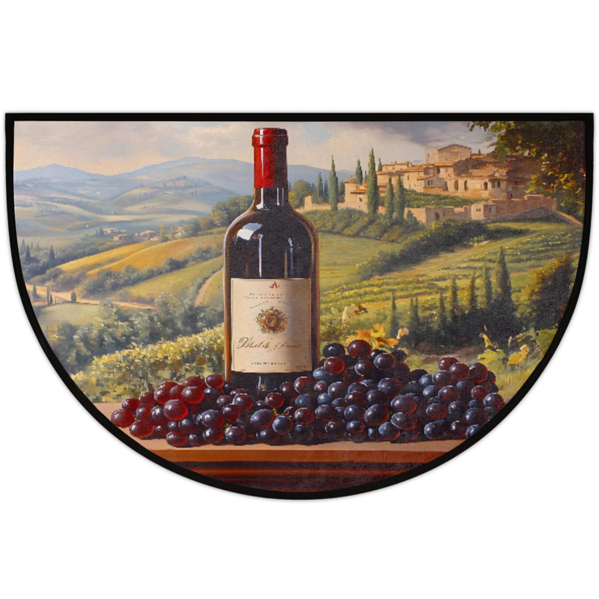 Grapes Wine Half Round Door Mat Indoor Entrance Semi Circle Area Rugs (Z Farm Grapes Wine)