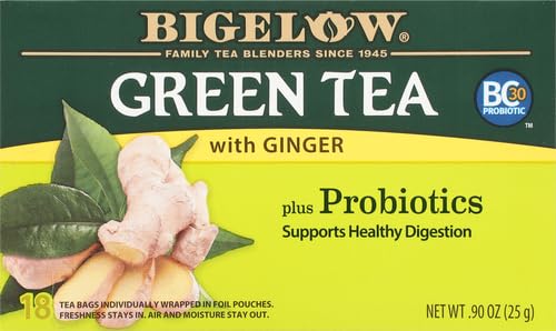 Green Tea with Ginger Plus Probiotics (18 Count (Pack of 1))