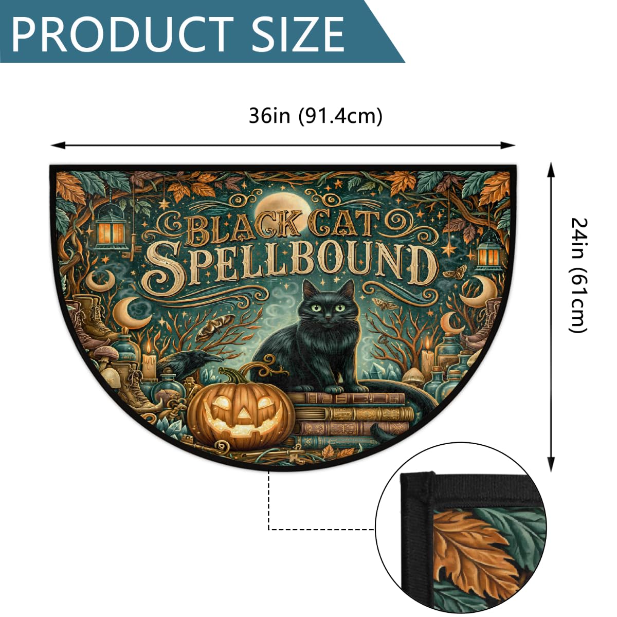 Cat Half Round Door Mat Semi Moon Rug Fireplace Carpet Area Rugs (B:color:37)