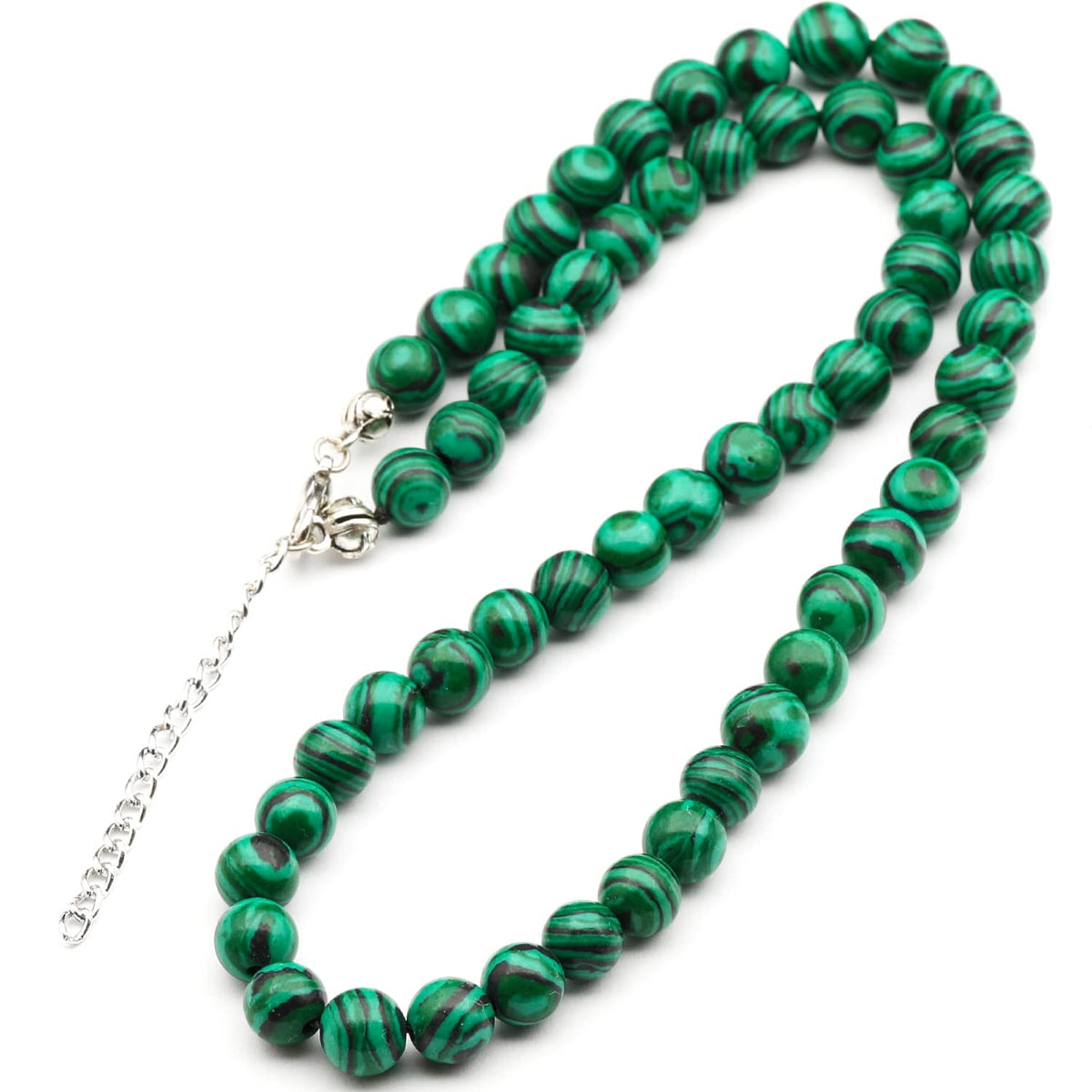 Natural Malachite Beaded Choker Necklace (Malachite / 26 Inches)