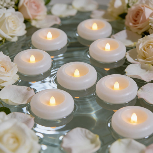 200 Hour LED Floating Candles Flameless Tealights 2.75" (24 Pack)