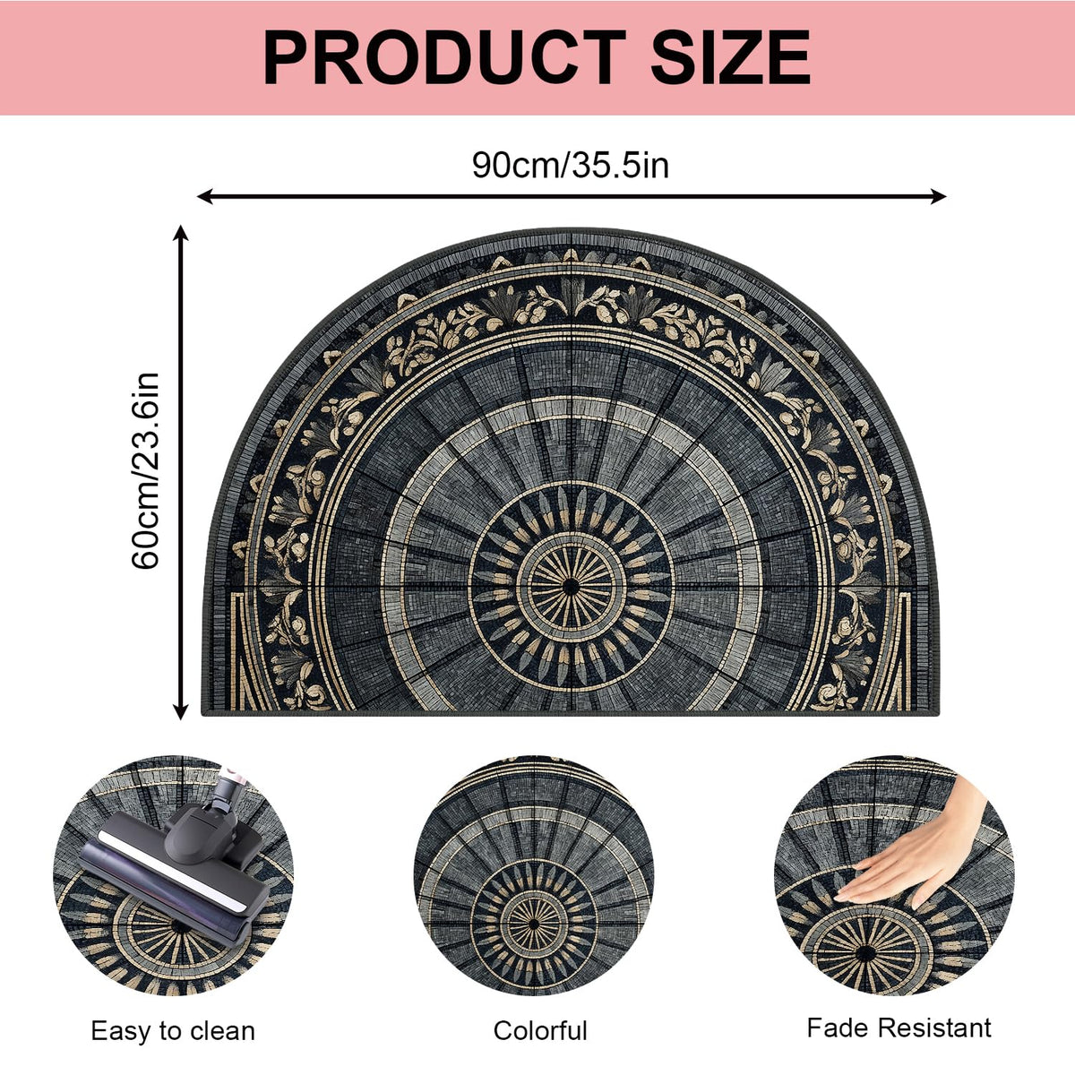 Semicircular Entrance Door Mat 24" x 36" (#31 / 2' x 3' (Semicircular))