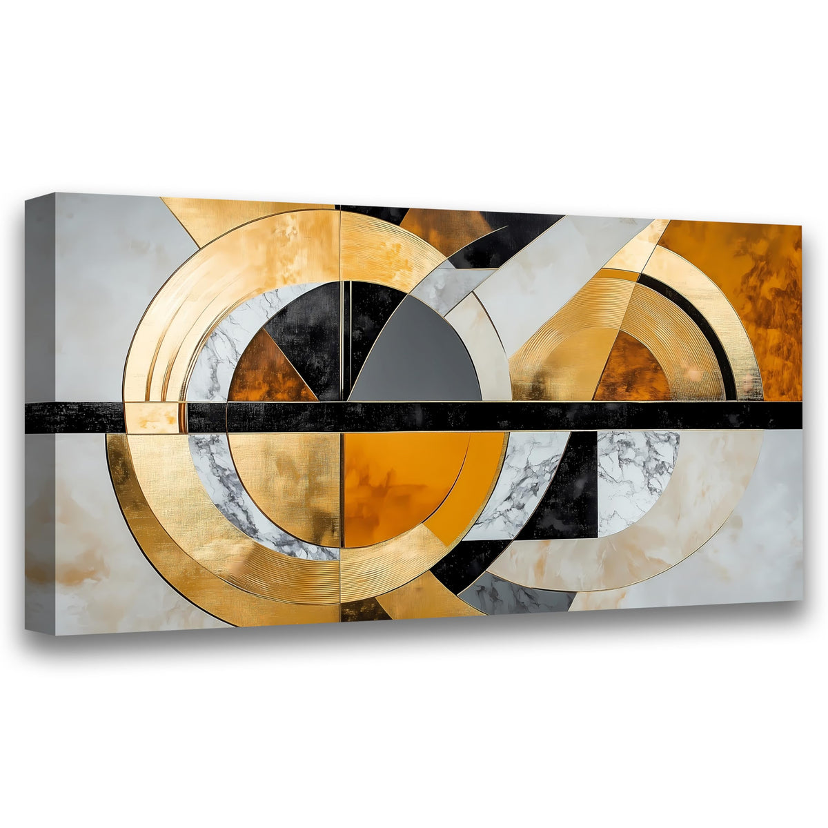 Geometric Abstract Pictures Canvas Wall Art for Living Room Bedroom Wall Decor Modern Painting Simple Themed Home Decor Artwork Wooden Inner Frame 20x40 Inches (40"L x 20"W / Yellow geometric abstraction)