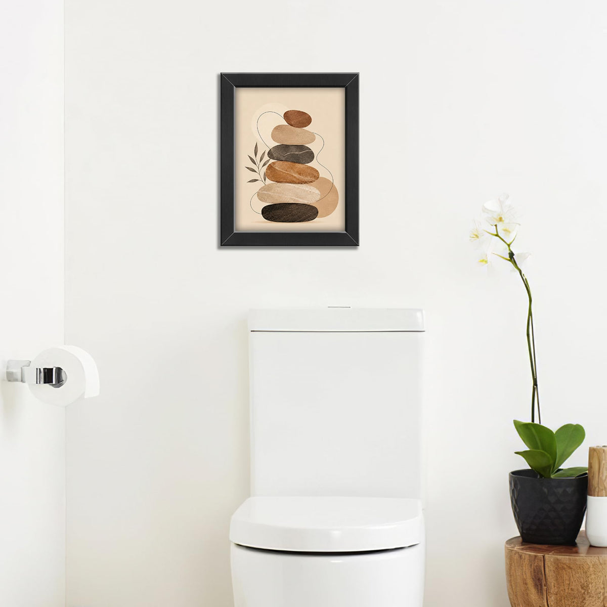 Funny Bathroom Decor Wall Art (Framed Bathroom Art 928 / 20"L x 16"W)