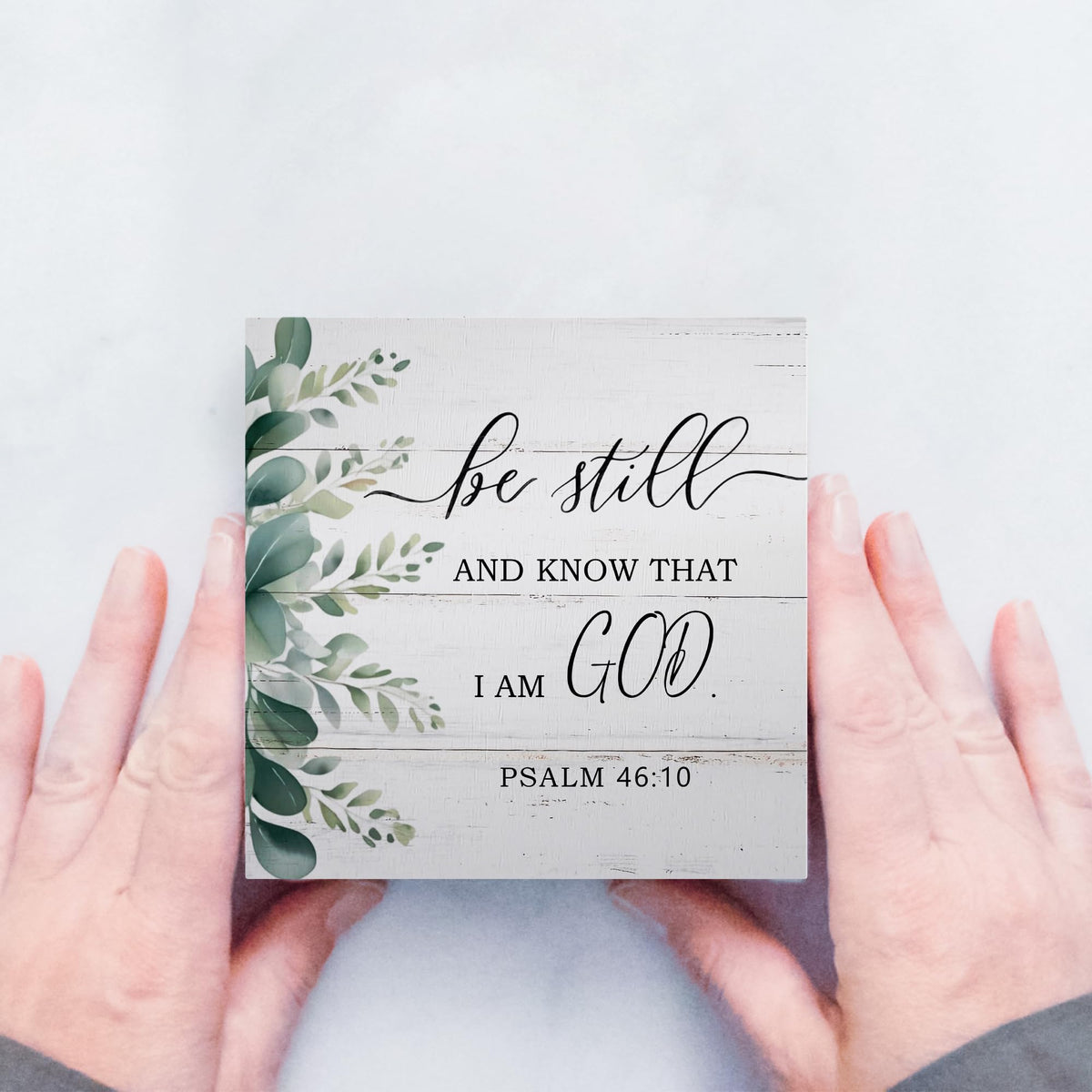Be Still and Know that I am God Christian Desk Decor Office Wood Sign (Yelow)