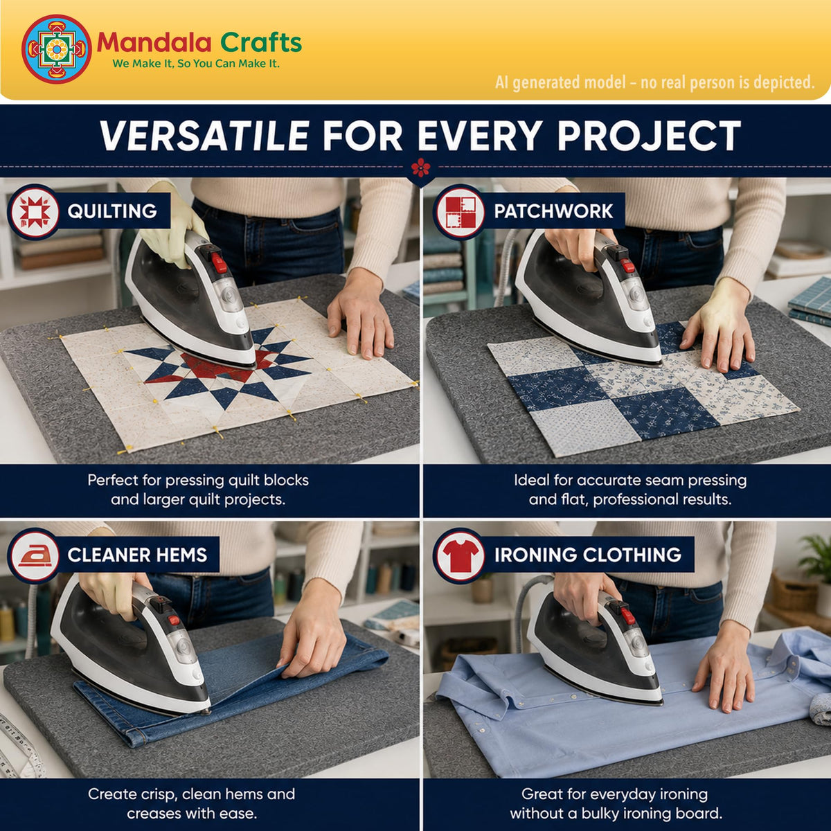 17 × 24 Inch 100% New Zealand Wool Pressing Mat Ironing Pad (17 X 24 Inches Mat with Bag)