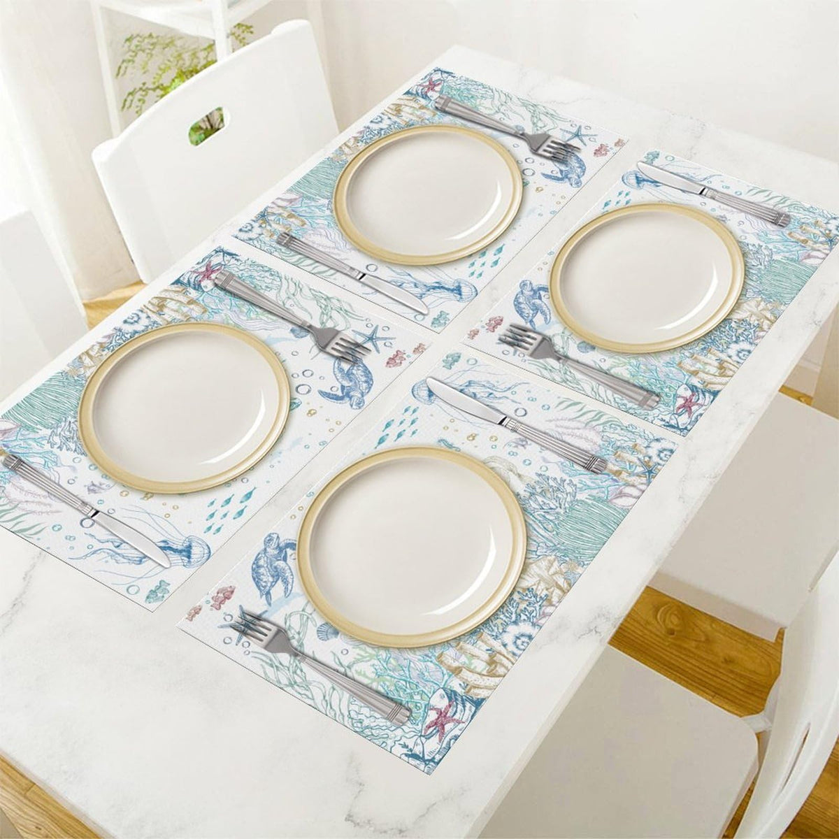 Sea Turtle Placemat Set of 6 (Coastal-12 / 6pcs)