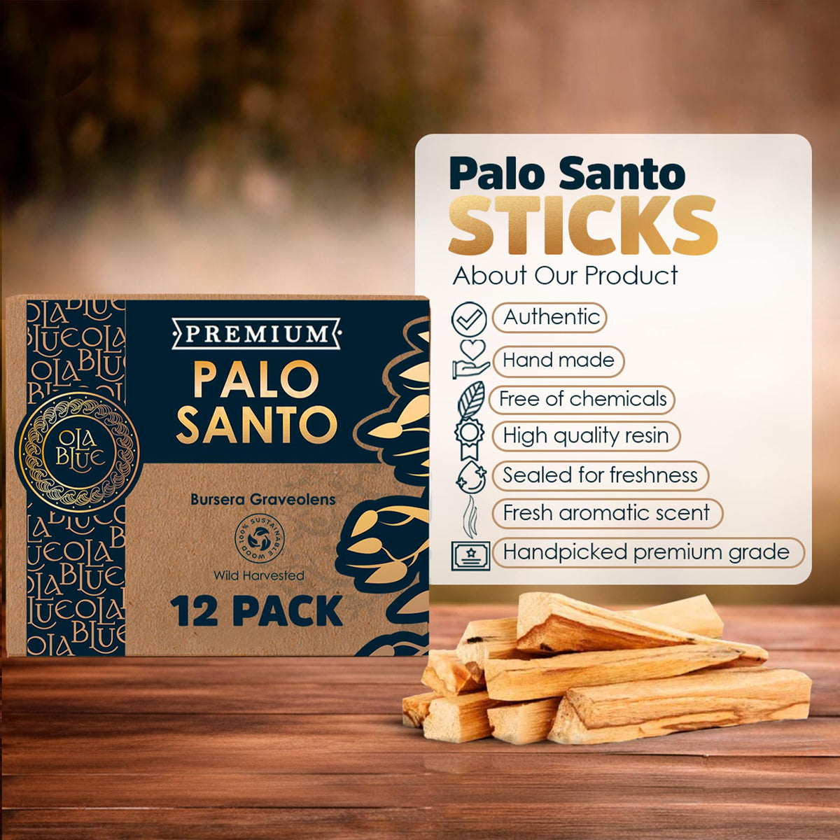 Palo Santo Smudging Sticks (12 Pack)