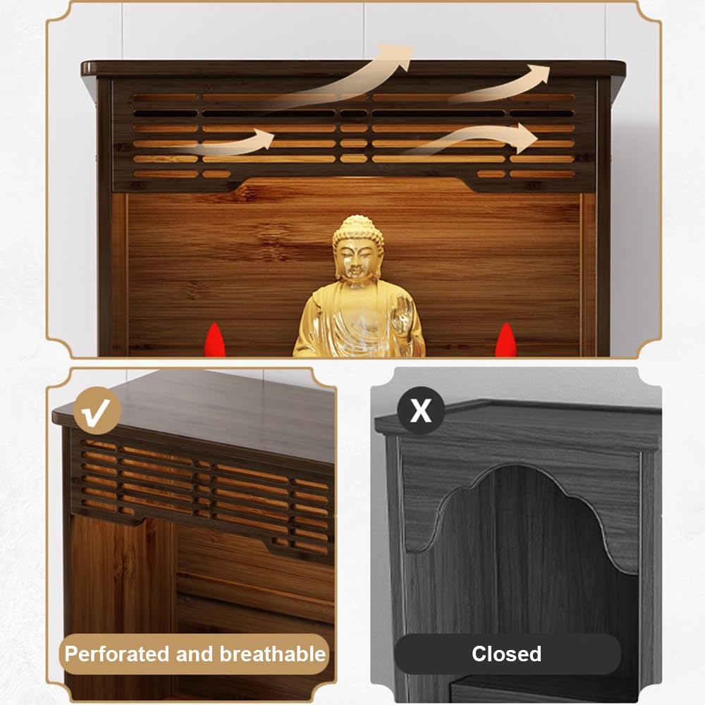 Multifunction Meditation Altar Table (Walnut Wood / 15.7in)