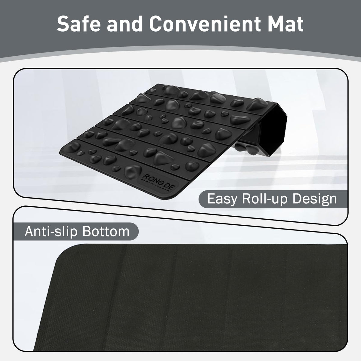 Portable Feet Acupressure Mat (Black - Small)