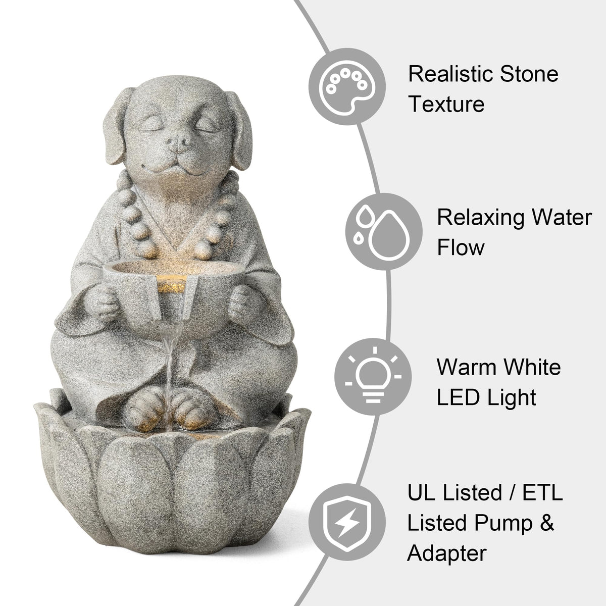 Water Fountain Outdoor (Concrete Dog / 22"H)