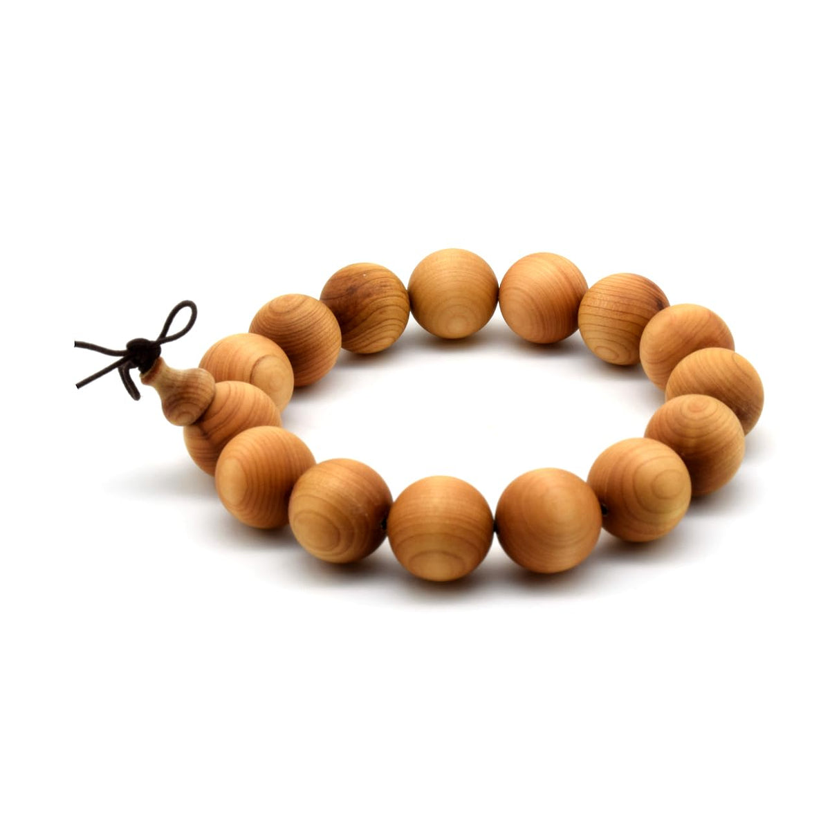 Unisex Thuja Sutchuenensis Wood Beads Wooden Bracelet Necklace Prayer Mala Wristband Bracelet (15mm 15 Beads)