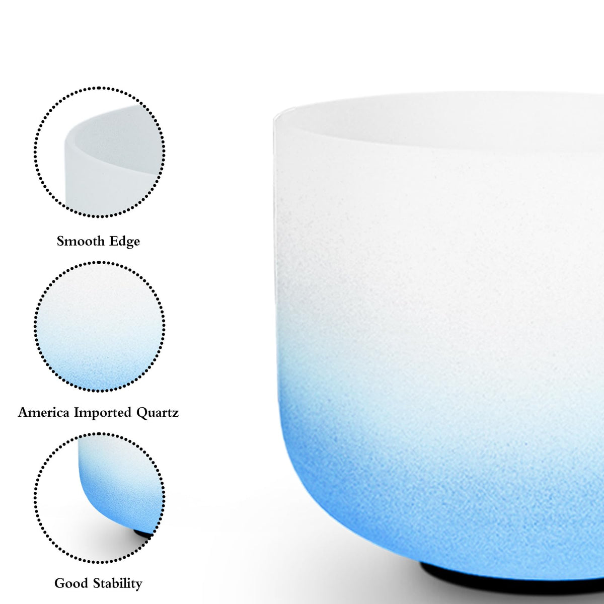 Chakra Tuned 432hz Set of 7 Gradient Color Quartz Crystal Singing Bowls 6 (Set of 7, 6-12 inches / Gradient 7 Color)