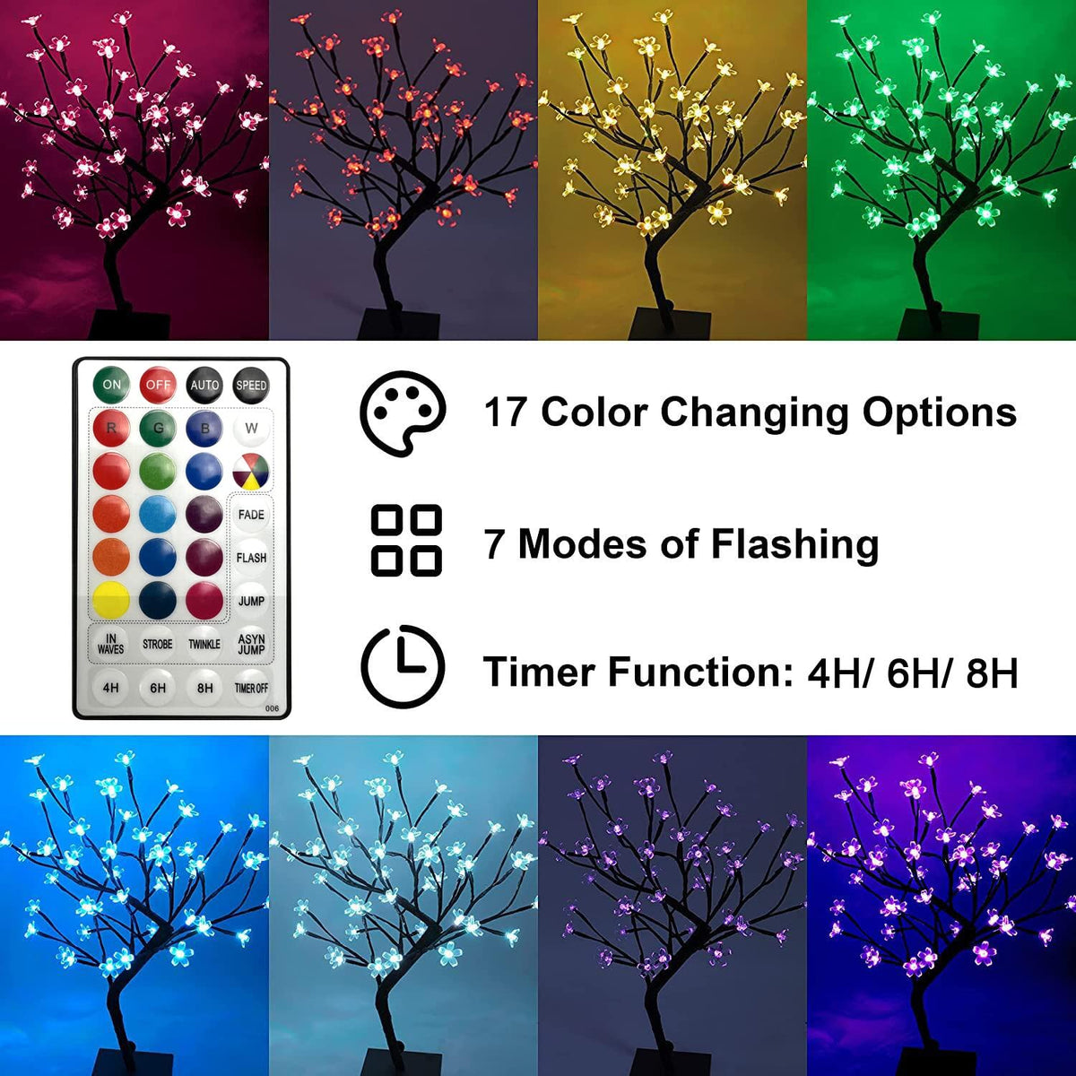 18 Inch Cherry Blossom Bonsai Tree (RGB (Red, Green, Blue))