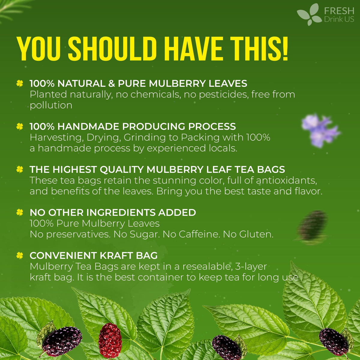 Premium Mulberry Leaf Tea (120 Tea Bags)