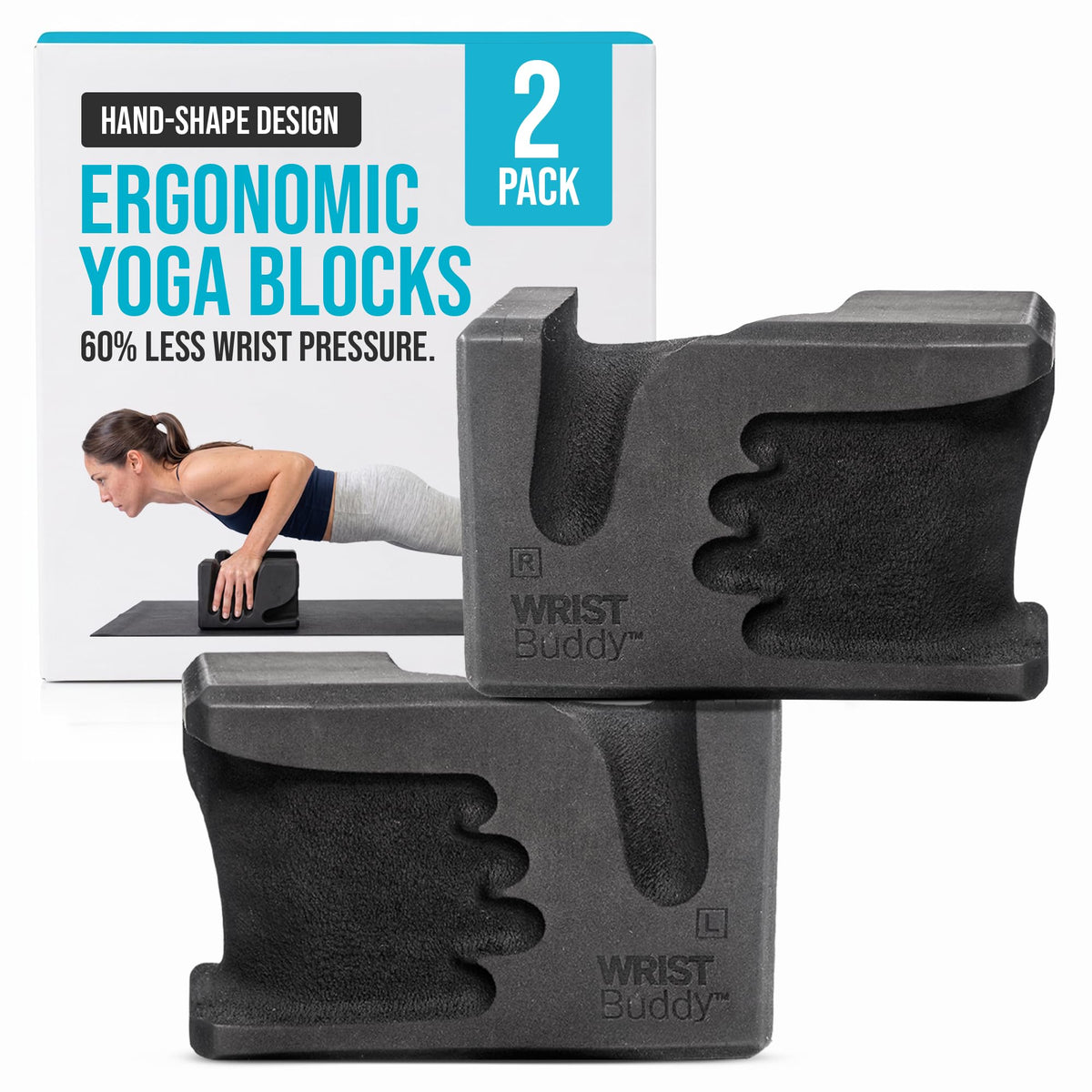 WRISTBuddy® Yoga Blocks 2 Pack (Black)