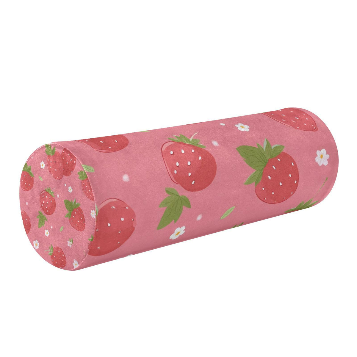 Neck Roll Pillow Bolster Pillows Round Health Memory Foam Long Cervical Cylinder Body Removable Washable Cover Bed Legs Back Yoga Pink Strawberry (Strawberry 1)