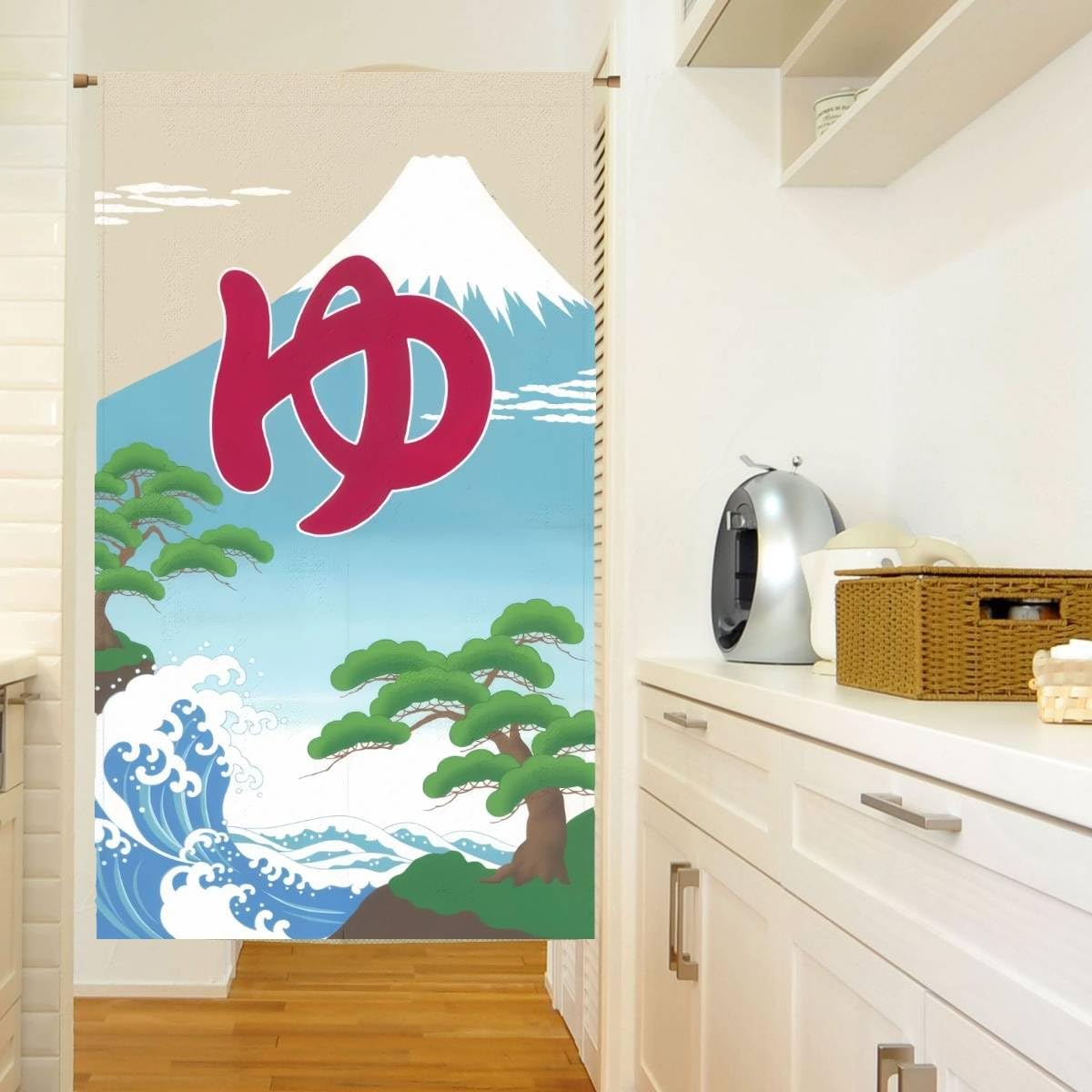 Noren Japanese Doorway Curtain Asian Bath Onsen Sento Furo Tapestry Decorations Room Divider Privacy Anime Curtains Oriental Traditional (Yu Mount Fuji / 33.5"W x 59"L (Pack of 1))