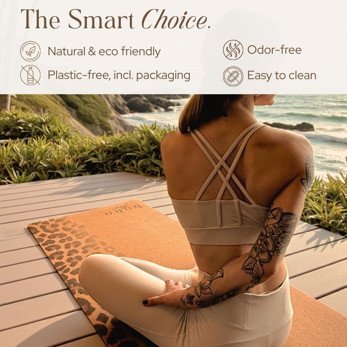 Aesthetic Cork Yoga Mat (Leopard Fade)