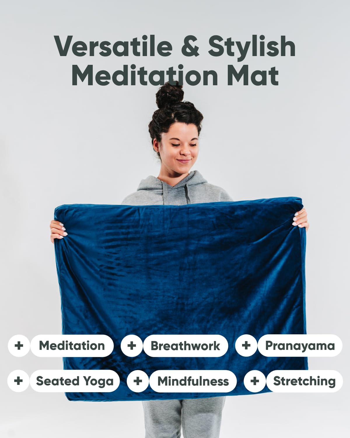 Velvet Zabuton Meditation Mat (Velvet - Blue)