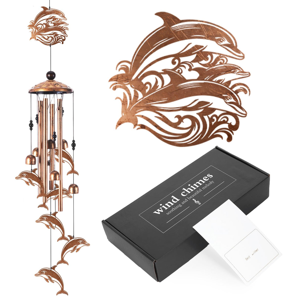 Dolphin Wind Chimes for Outside (Dolphin)