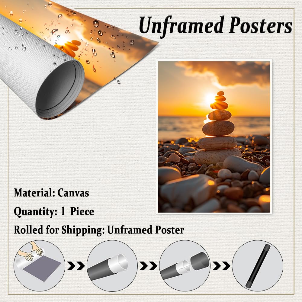 Zen Balance Stone Wall Art (Unframed-4 / 16"L x 20"W)