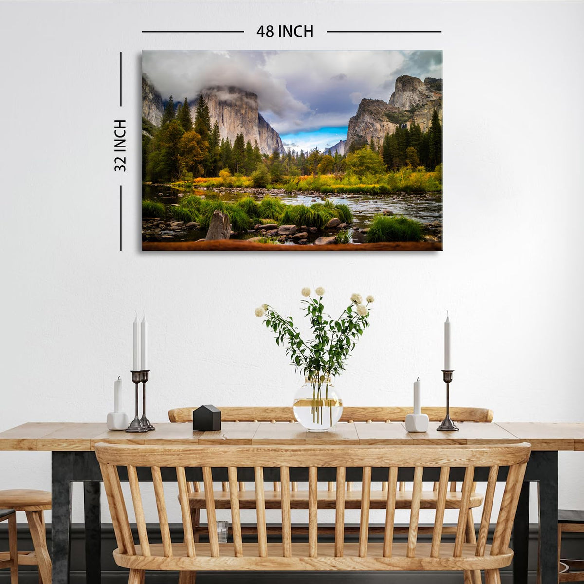California Yosemite Wall Art Living Room Home Decoration (48"L x 32"W / Yosemite)