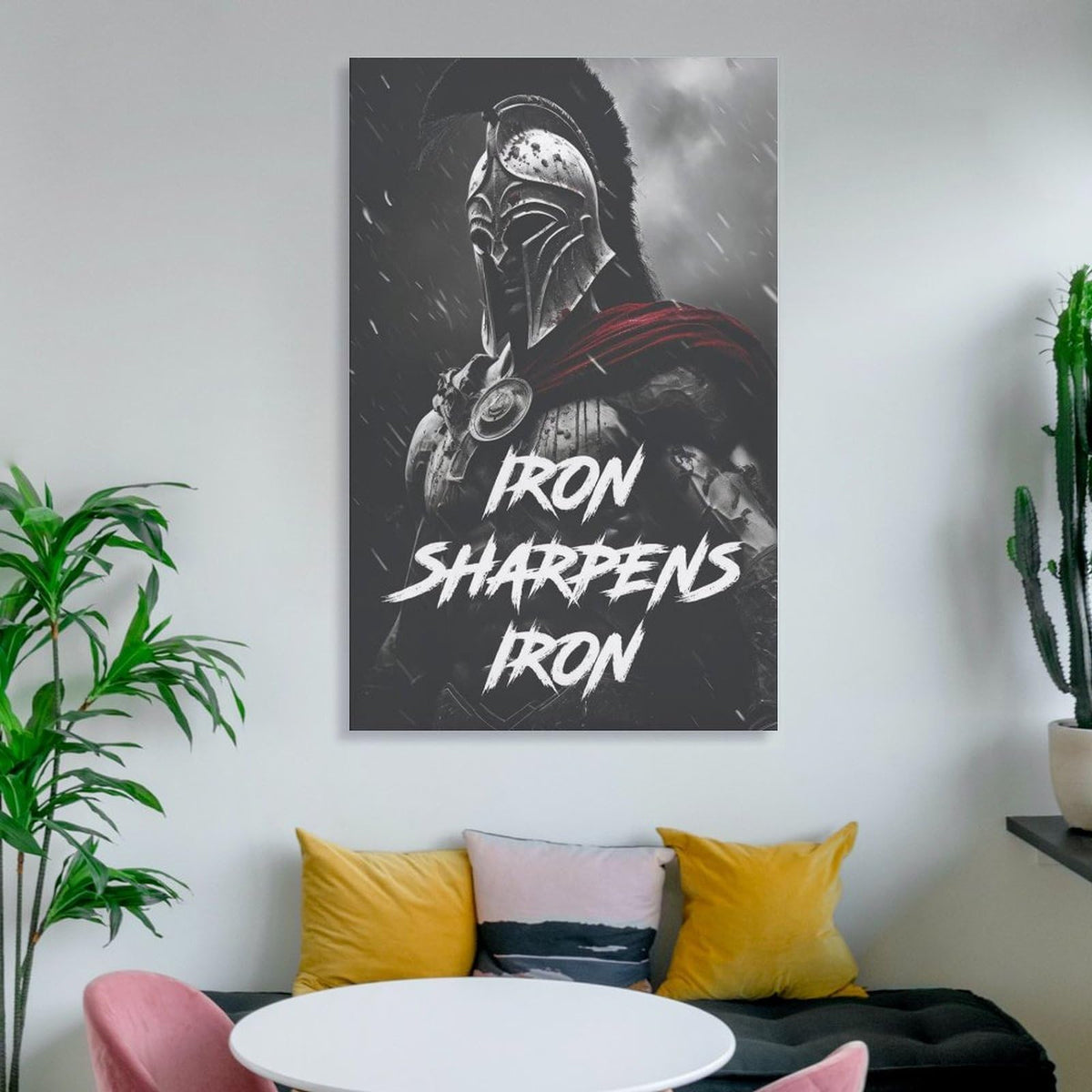 I Am A Spartan Gym Motivation Canvas Printing Wall Art Prints Wall Decor Posters Red Black Obstacle Race Warrior Fitness Industrial Home Gym Garage Office Decor 24x36inch (style-36 / 24x36inch(60x90cm) Frame)