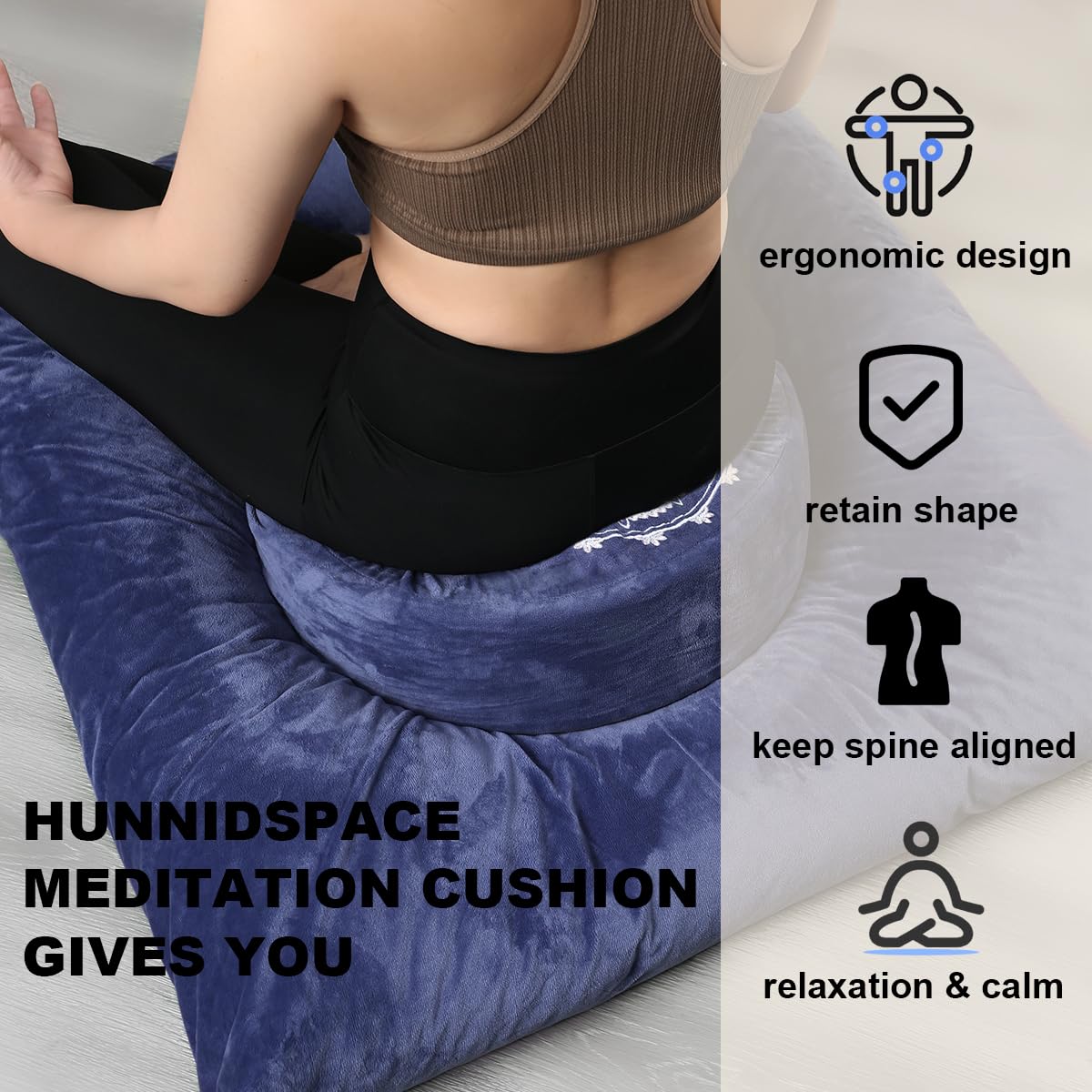 Ultimate Meditation Cushion Set (Dark Blue)
