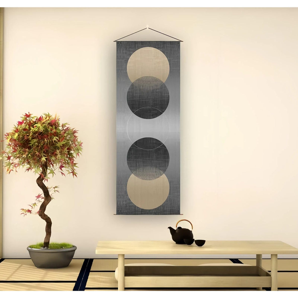 Japanese Hanging Scroll Wall Art (Zen-Enso Circle)