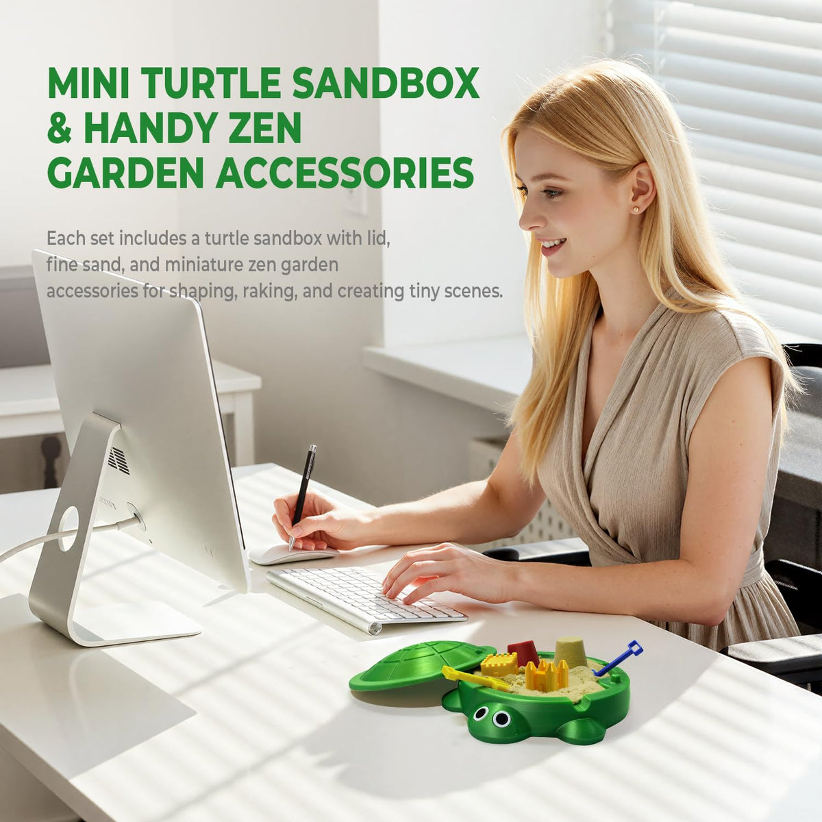 Mini Turtle Sandbox Zen Garden for Desk