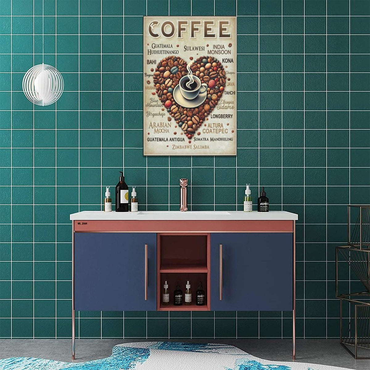 Coffee Wall Art Cafe Pictures Wall Decor Latte Drink Canvas Painting Home Modern Artwork Decorations Framed for Coffee Bar Kitchen Living Room Bedroom Office 16 x 24 inch (24L" x 16W" / Coffee)