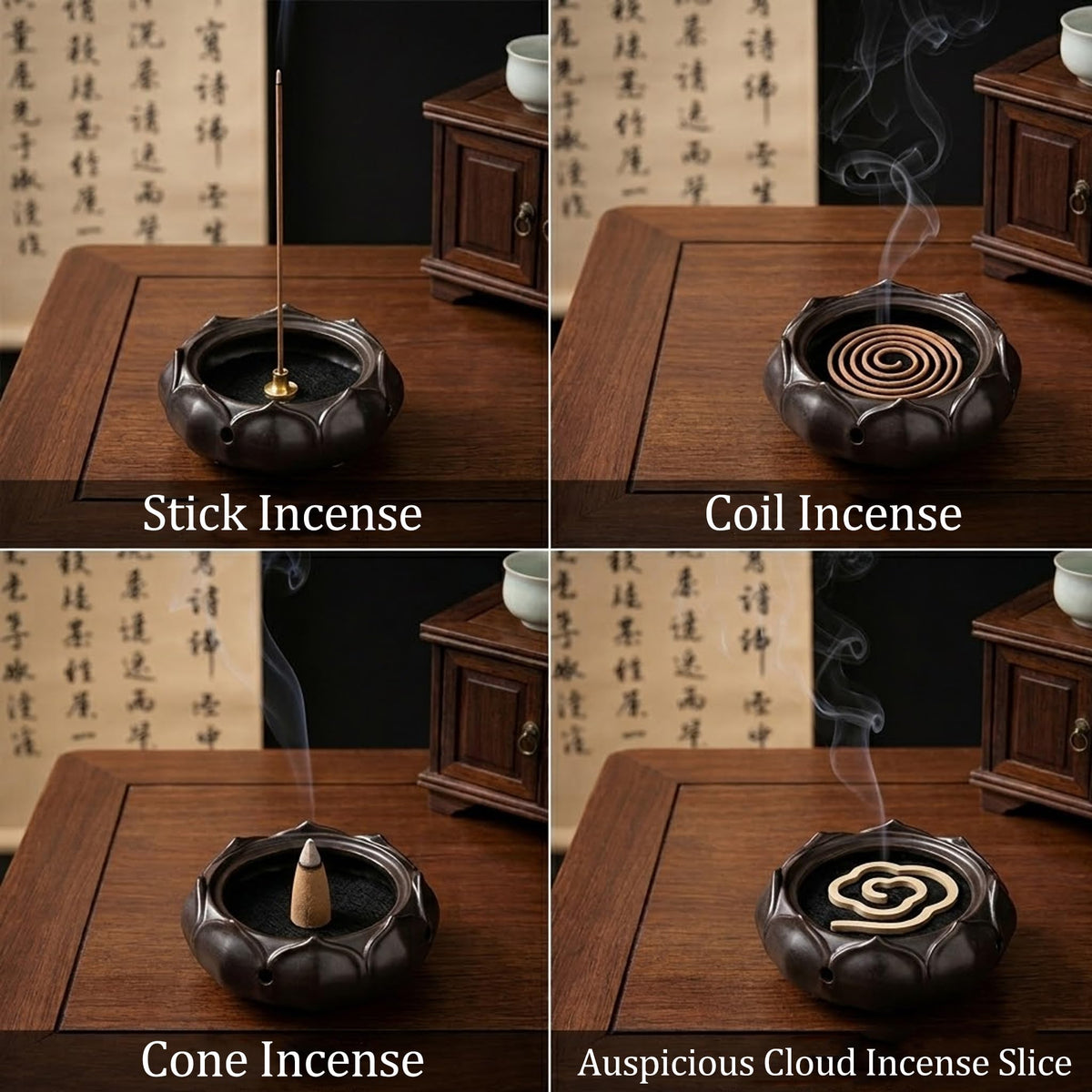 Ceramic Coil & Cone Incense Burner (Carefree)