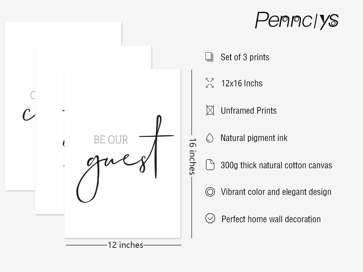 Be Our Guest Wall Decor Guest Room Wall Art Decor Stay Awhile Signs for Home Decor Minimalist Wall Art over the Bed Sign Guest Bedroom Wall Decor Canvas Painting 12x16 Inch (Guest Room Prints / 12x16 Inch Unframed)