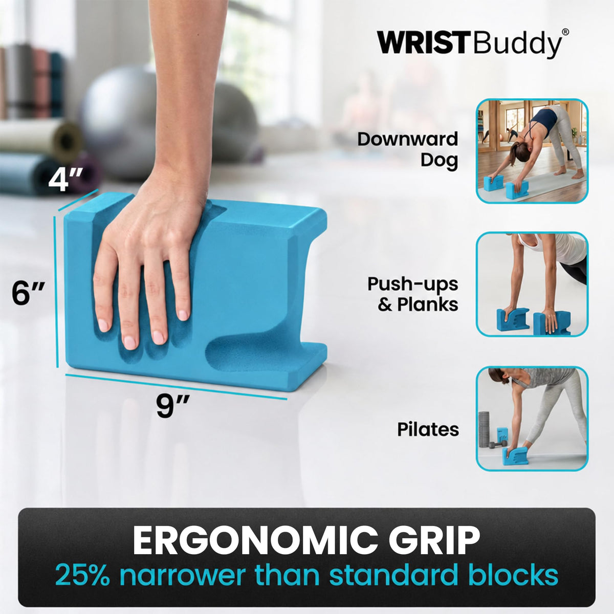 WRISTBuddy® Yoga Blocks 2 Pack (Teal)