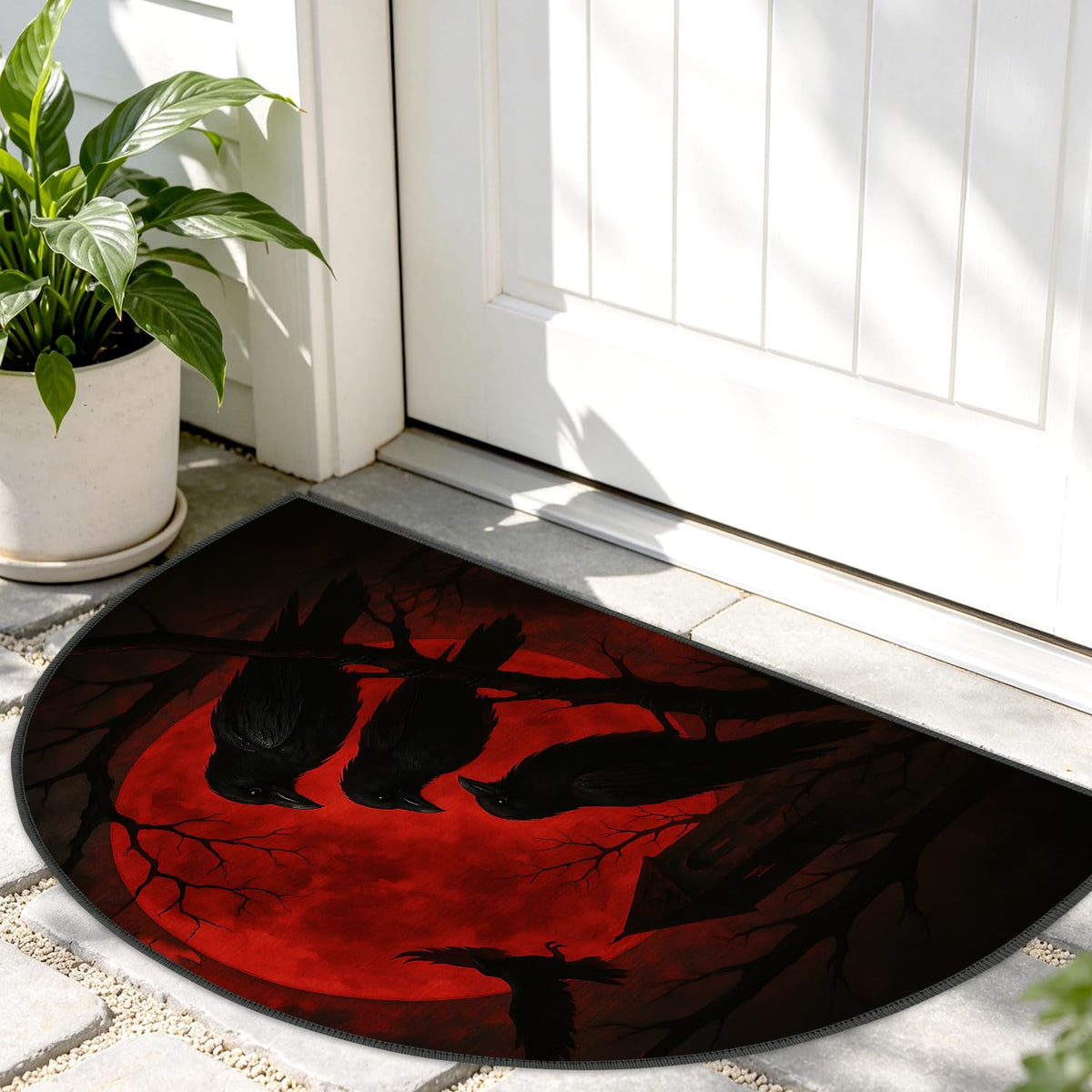 Halloween Semicircular Entrance Door Mat 24" x 36" (#33 / 2' x 3' (Semicircular))