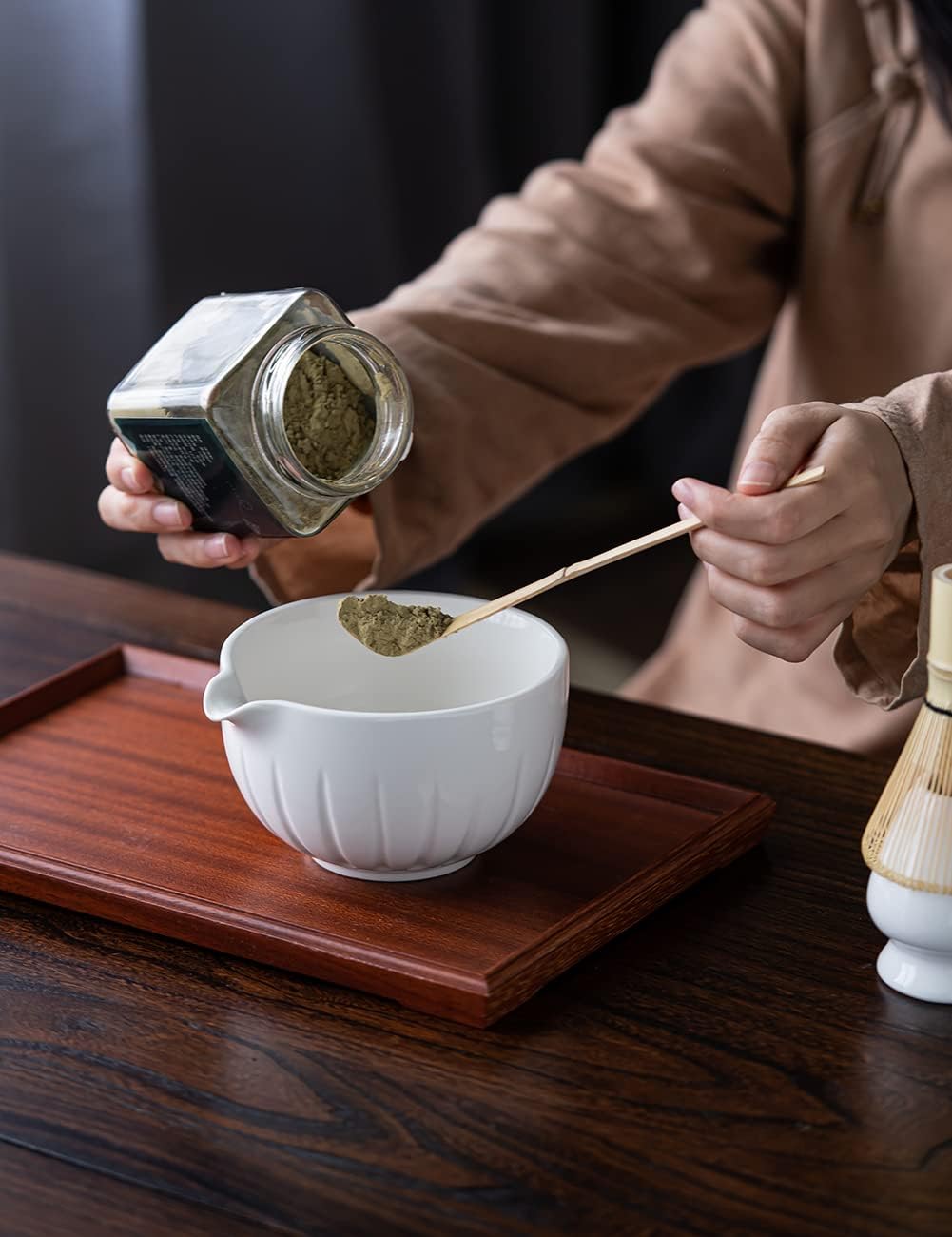 Matcha Set Match Bowl and Whisk (White)