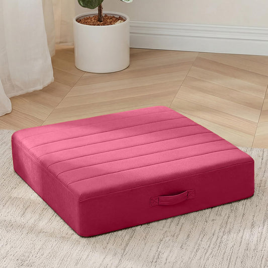 24 Inch Square Floor Pillow for Adults (24 Inch / Magenta)