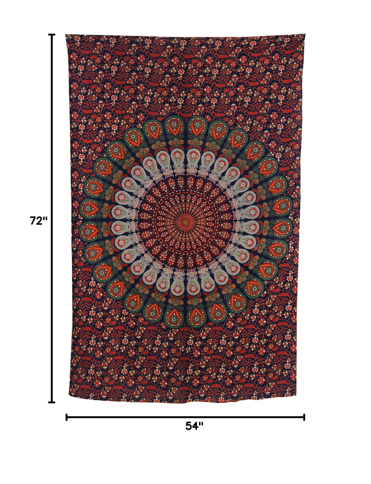 Cotton Golden (Golden Red Green / 72"L x 54"W)