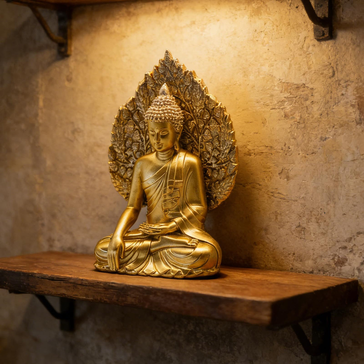 Gold Buddha Statue Indoor for Zen Home Decor