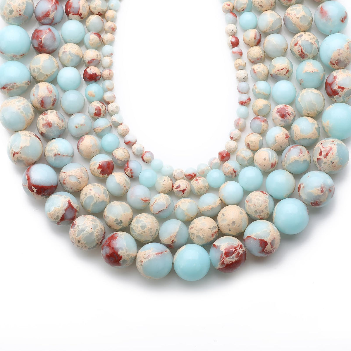 108Pcs Blue Imperial Spacer Loose Beads Bulk with Holes Handcrafted for DIY Bracelets Jewelry Making Crafts Supplies (Blue Imperial / 8MM, 108pcs)