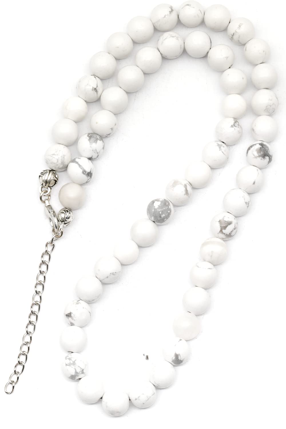 Natural Howlite Beaded Choker Necklace (Howlite / 14 Inches)